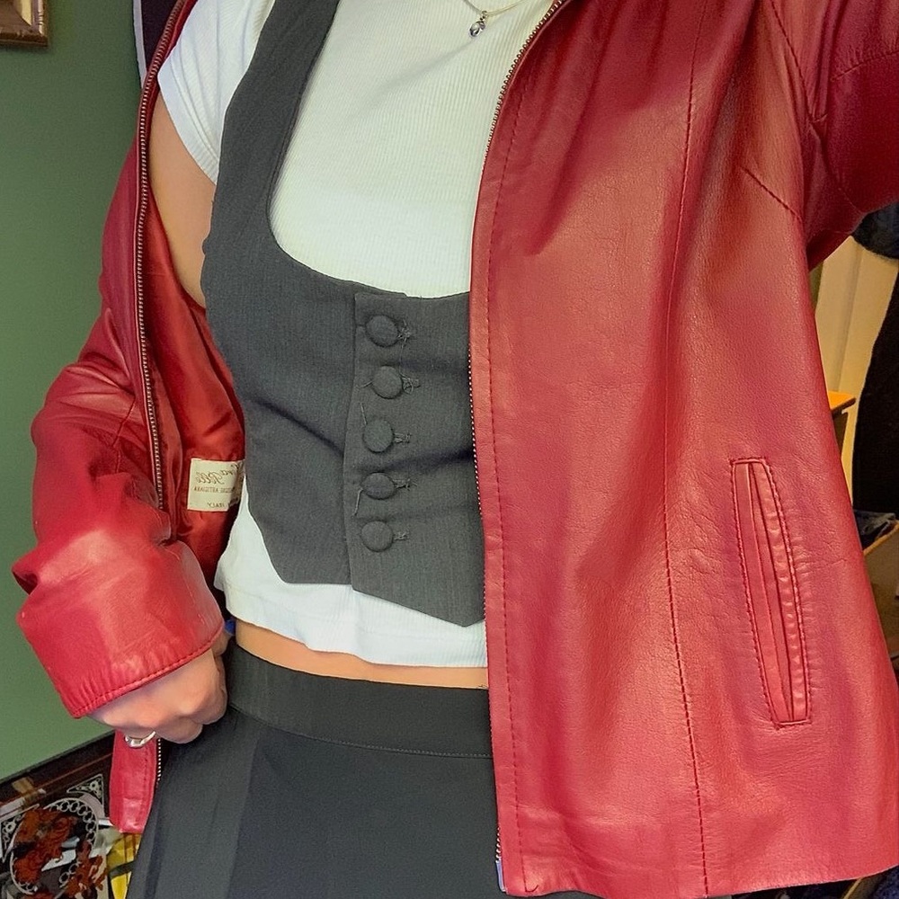 Vintage red leather jacket